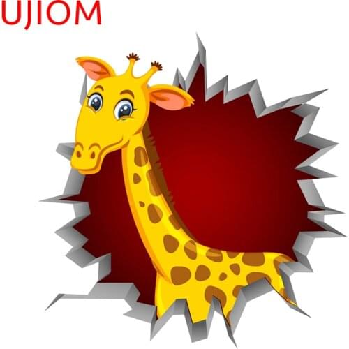 UJIOM Cute Giraffe Living Room Decoration Bedroom Accessories Wall Stickers Moisture Proof Computer Decorative Decals