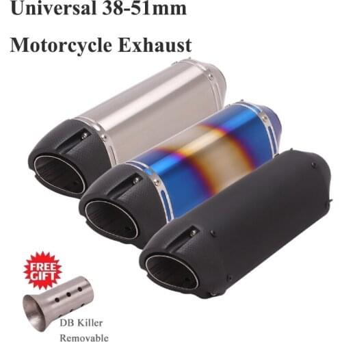 Universal 51mm Motorcycle Exhaust Pipe Escape Silencer Modified Muffler DB Killer For R15 Ninja 250 CB500X 302S 502C MT-03
