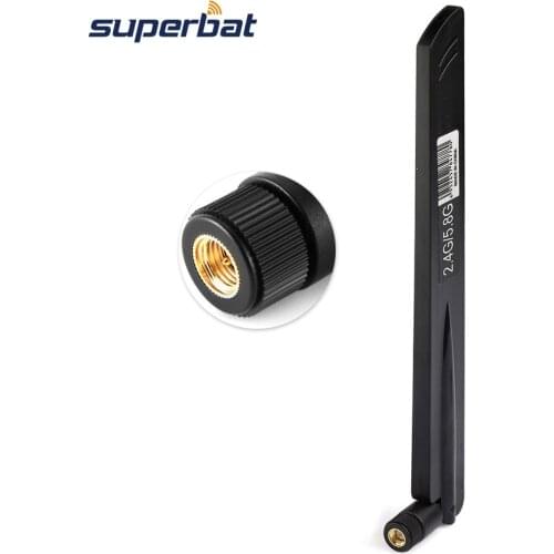 Superbat 8dBi 2.4Ghz WiFi Antenna Omni Signal Booster SMA Plug Connector Wireless for Router 25CM Black