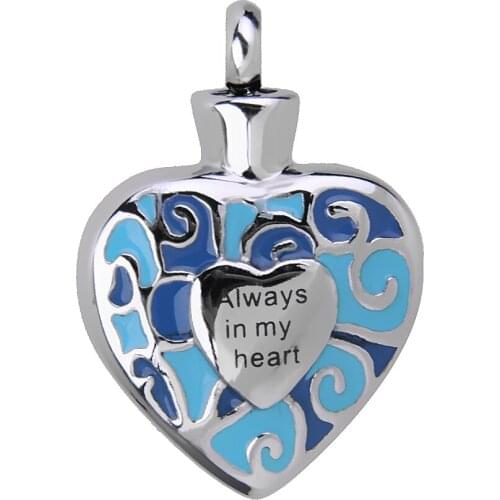"Always In My Heart" Necklace Pendant Chains Ash Urn Let Urn Ash Tray Gift