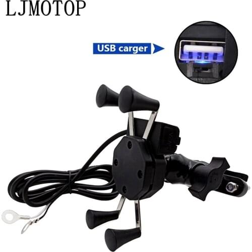 Chargeable Motorcycle GPS Phone holder Wired USB Universal Mount For SUZUKI SV650/S HAYABUSA/GSXR1300 B-KING GSX-S1000/F/ABS