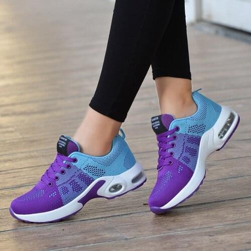 Zapatillas Mujer 2021 Women Sneakers Air Sole Athletic Running Shoes Lace-up Breathable Jogging Shoes Leisure Outdoor Sneakers