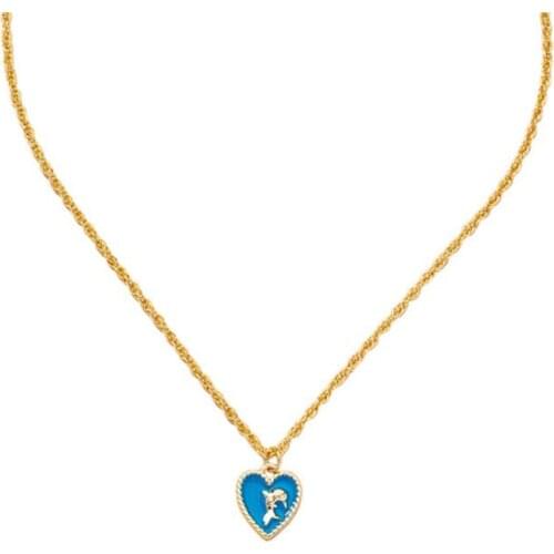 Simple Retro Style Resin Heart-Shaped Dolphin Necklace Elegant Female Gold Clavicle Pendant Necklace Womens Jewelry Gifts