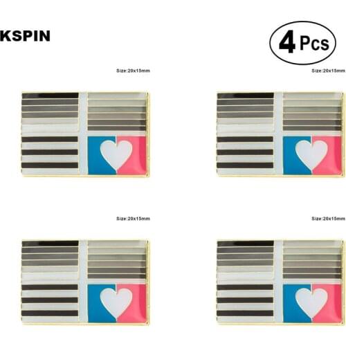 Straight Pride Brooches Lapel Pin Flag badge Brooch Pins Badges 4pcs