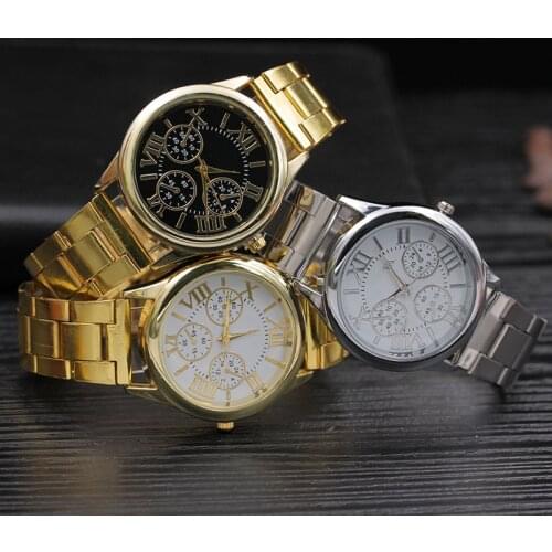 1PCs 2020 New Brand Quartz Watches Fashion Simple Gold Women Quartz Watches Casual Stainless Steel Dress Women Wristwatches