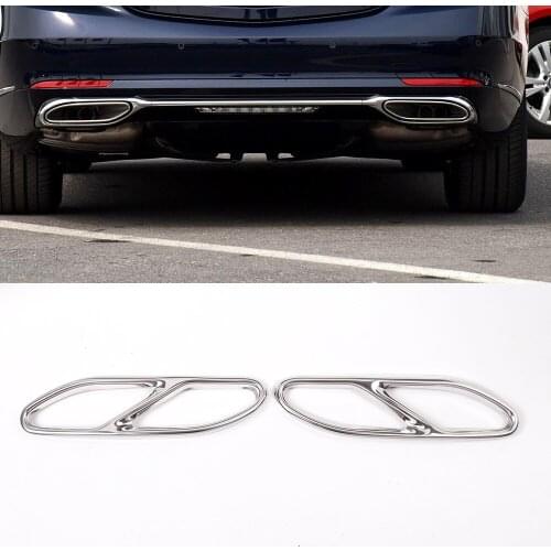 2 Pcs For Mercedes Benz S Class 2018 2019 Car 304 Stainless Steel Exhaust Tailpipe Cover Trim Car Accessories