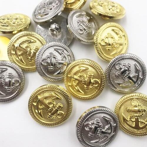 20PCS/pack 20MM Gold/Silver Anchor Buttons Plastic Sewing Accessory Shank Button Garment Clothing PT352