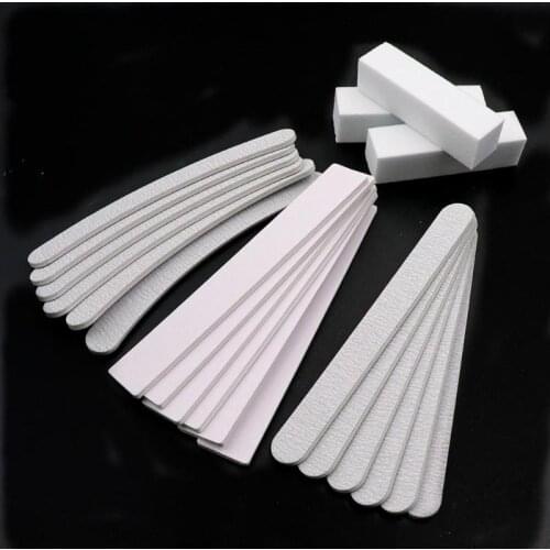 21pcs/Set Nail Art Polishing Sand Files Nail Polish Sponge Blocks Manicure Rubbing Bar Strip