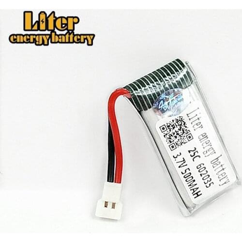 3.7V 500mAh Lipo battery For Hubson X4 H107 MJXRC F47 DiFeida DFD F180 F47 F48 602035 3.7 V 500 mah 25C XH Pluh