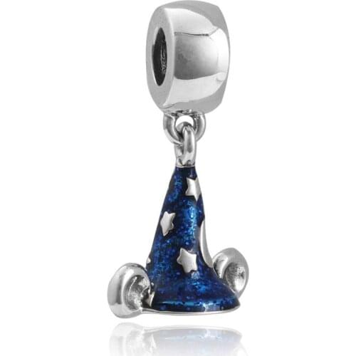 5PCS New Arrival Blue Enamel Fairy Tale Star Witch Hat Pendant Charm Fit DIY Handmade Original Bracelet Choker