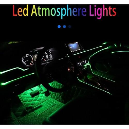 6M Car Neon Strip Light RGB LED Atmosphere Lights Decorative Door Car Light APP Remote Bluetooth Car Interior Ambient Atmosphere