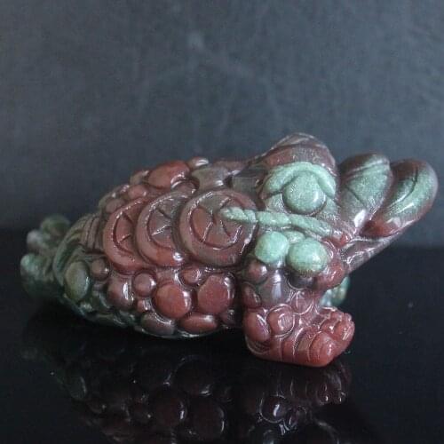 80mm Hand Carved Indian Agate toad Hoptoad Figurine Animal Carving