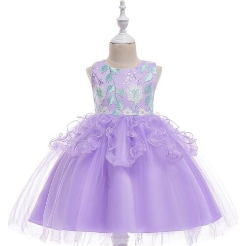 ABGMEDR Brand Flower Girl Dress for Wedding and Party Girls Embroidered Princess Dress Monsoon Kids Children Christmas Clothing