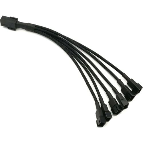 Angitu 100pcs/lot PCI-E 6Pin to 6x 3Pin 4Pin Fan Splitter Cable