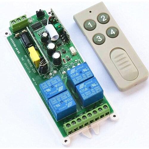 10A AC 85-265V 4CH 4 CH Wireless RF Remote Control Switch Transmitter Receiver System For LED Light Control System Universal