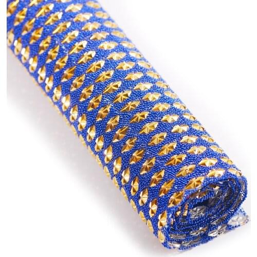 Shinning Full Glass Rhinestones Caviar Elf Beads hotfix Mesh Fabric Sheet Crystal Ribbon Trim Diamond Strass Applique, 24*40cm