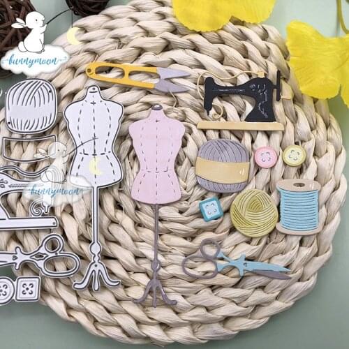 Bunnymoon Sewing machine Metal Cutting Dies Stencils for Scrapbooking/photo Album stamps Decorative Embossing DIY Cards