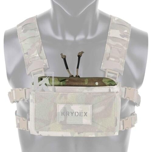 KRYDEX Tactical Vest Zipper Insert Pocket For MK3 Chest Rig Chassis Full Length Double Zipper Panel Accessories Storage Pouch