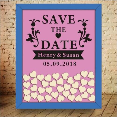 Personalized Wooden Wedding Guest Book Alternatives Custom Name And Date Save Wedding Guestbook frame 3D Drop Box sign board