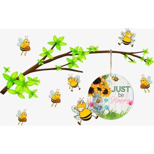 Wooden Cute Bee Gnome Pendant Home Decoration Pendant Wall Decoration Home Hanging Pendant Kids Room Decor Garden Decoration