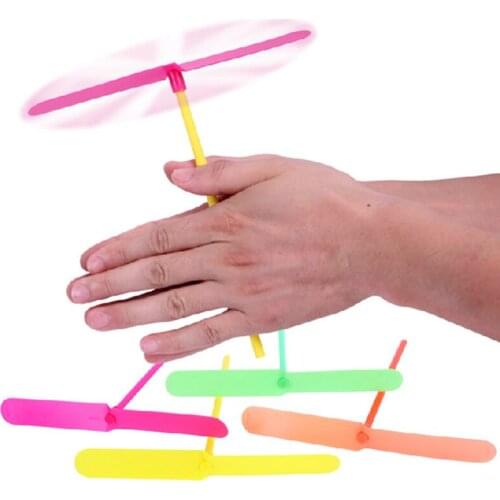 Festival Party Toy Gift 10 Pcs/set Bamboo Dragonfly Child Cartoon Toys Spiral Arrows Gags Plastic Helicopter Children Day FY0034