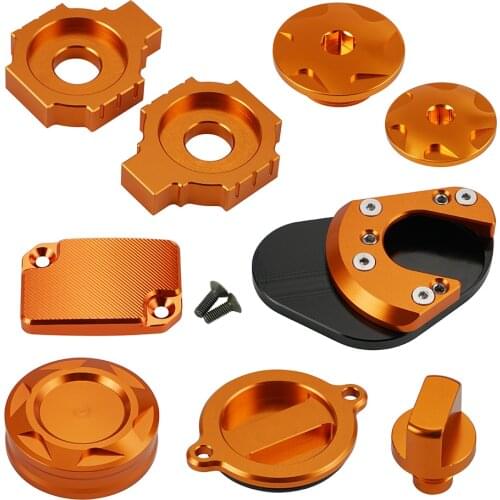 For KTM 125 200 390 Duke 2011-2015 High-strength Aluminium Full Eye-catching Parts Oil Filler Cap Engine Plug Kickstand Pad
