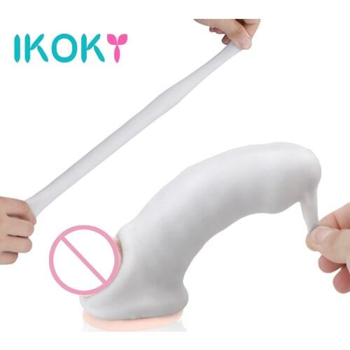 IKOKY Male Masturbator Vagina Massager Pocket Long Lasting Penis Trainer Male Glans Penis Stimulation Sex Toys for Men