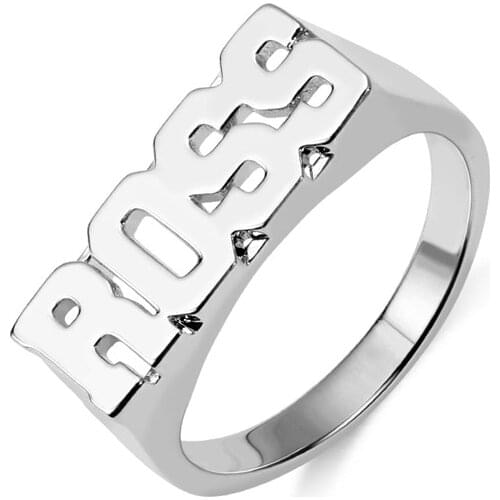 Personalized Hip Hop Name Ring Year 2020 Unisex Rose Gold Plated Custom Number Word Ring Lovely Fashion Gift For Men Women