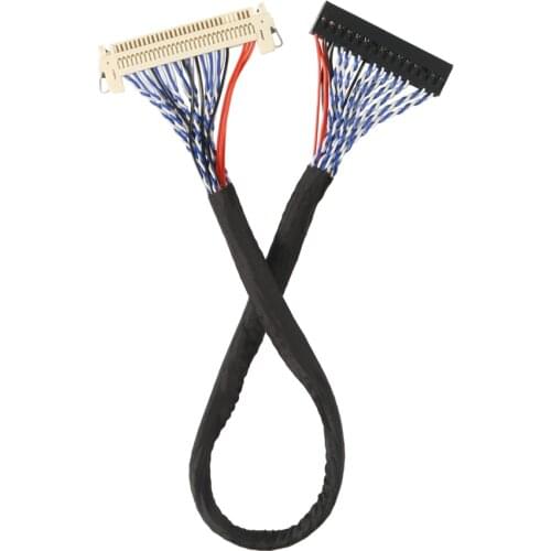 Hooks LVDS Cable D8 FIX-30P-D8 FIX 30 Double Pins 2ch 8bit 1.0mm Pitch 250mm 500mm 17-21inch LCD Display Panel Screen Controller