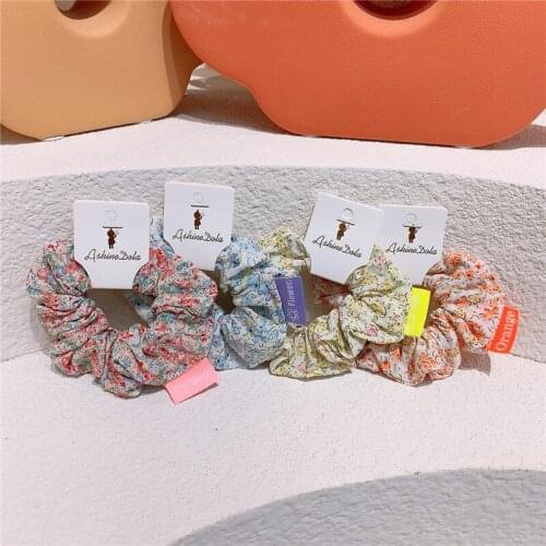 2021 New Childrens Headdress Simple Small Fresh Floral Large Intestine Circle Korean Fashion Sweet Girl Kids Hair Accessories