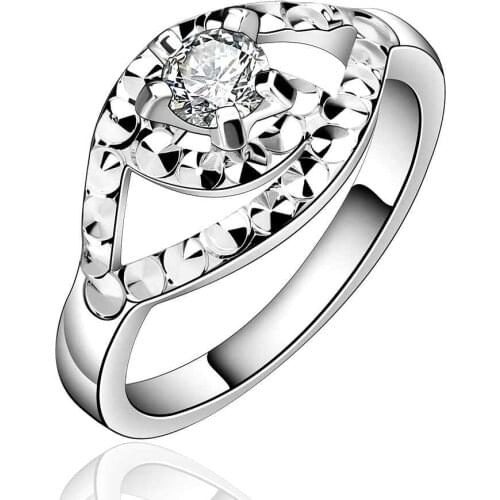 NEW Arrivel 2016 USA EURO Style Fashion Silver plated stone eye shine Ring Wholesale Jewelry SMTR596