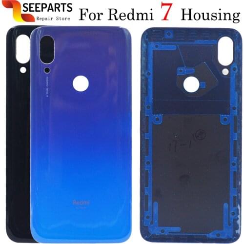 Original Xiaomi Redmi 7 Back Battery Cover Remi7 Rear Glass Door Housing Panel Replacement For Xiaomi Redmi 7 Battery Cover