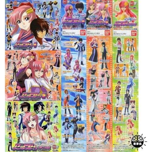 Bandai Genuine Gashapon Toys GUNDAM SEED HGIF Lacus Clyne Athrun Zala Kira Yamato Shin Asuka Lunamaria Action Figure Model Toys