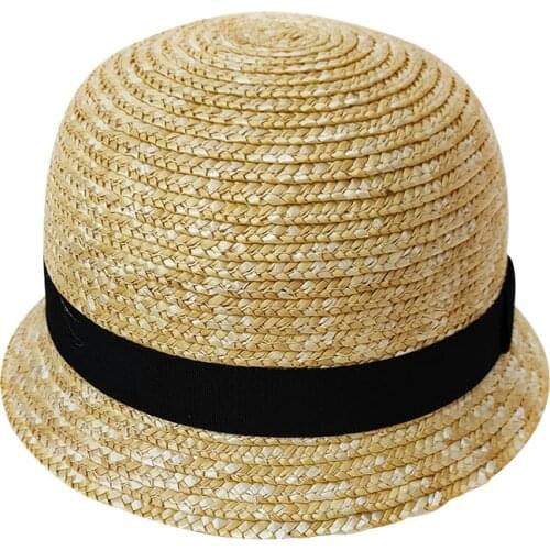 Baby Straw Hats Korean Summer Bucket Hat Cute Dome Panama Hat Children Outdoor Travel Beach Sun Cap for for 1-4Y Baby Boys