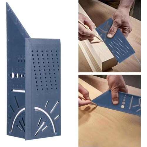 Plastic Woodworking 3D Angle Measuring Square Size Measure Tool With Gauge & Ruler Tools 45 + 90 Degree Metric Gauge