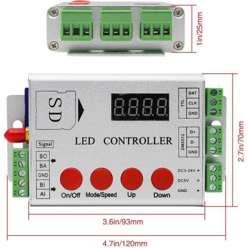 LED full color Bluetooth controller Compatible with WS2812B SK6812 WS2801 LPD8806 5V~24V