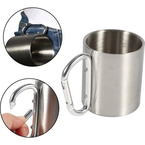 Stainless Steel Portable Mug Travel Camping Hiking Outdoor Sports Water Cups With Handle