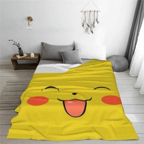 Portable warm flannel Yellow Cat blanket Anime blankets for Sofa Sherpa Fleece Bedspread Wrap