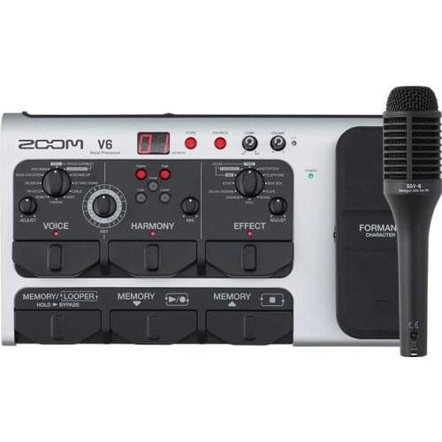 ZOOM V6 Professional Vocal Effect Processor Karaoke Recording Live Performance Harmony Noise Reduction Reverb Processing Effect