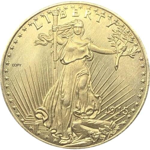United States America 1915 1915 S Liberty Twenty 20 Dollars Saint Gaudens Double Eagle With Motto In God We Trust Gold Copy Coin