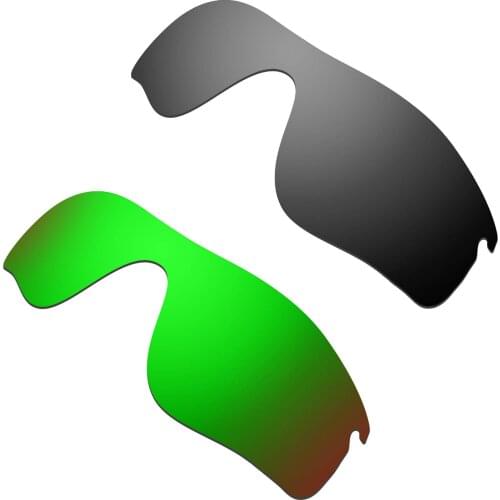 HKUCO For Radarlock Path Sunglass Polarized Replacement Lenses Color-Black & Green 2 Pairs