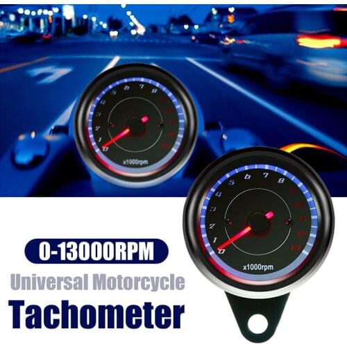 LED Backlight 13000 RPM Tachometer Scooter Tacho Gauge Motorcycle Speedometer