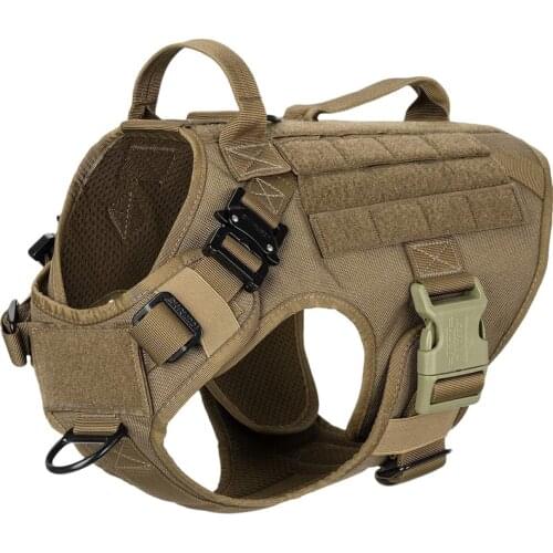 Tactical Dog Harness and Leash Set Metal Buckle Big Dog Vest German Shepherd Durable Pet Harness for Small Large Dogs Training