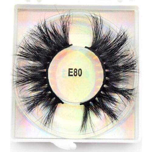 Visofree 25mm Lashes Thick Long 5D Mink Eyelashes Mink Lashes Natural Dramatic Volume Eyelashes Extension 3D False Eyelashes E80