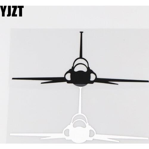YJZT 15.6X6.1CM Front Flying Plane Art Decoration Car Stickers Vinyl Decals Black / Silver 10A-0004