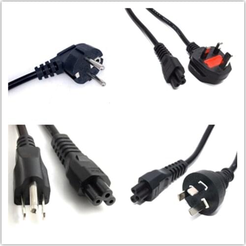 1.2M 5ft C5 Cloverleaf Lead to 3 Pin AC UK Plug Power Cable,UK standard C5 Power Lead Cord PC Monitor Black