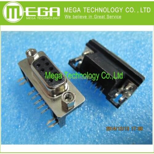 10 PCS DB9 Male PCB Mount, D-Sub 9 pin PCB Connector,RS232 Connector 90-degree bent needle DR9