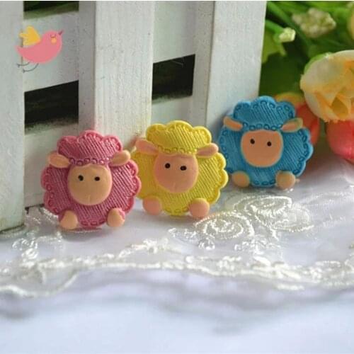 10pcs/lot flat back resin lovely kawaii sheep Scrapbook Embellishment DIY Phone Decoration 25*25mm