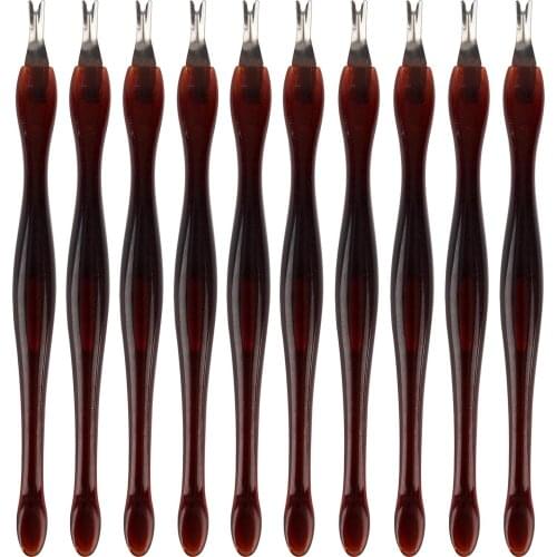 10pcs Nail Art Cuticle Pusher 11cm Stainless Steel Head Cuticle Trimmer Remover Pedicure Care Manicure Tools