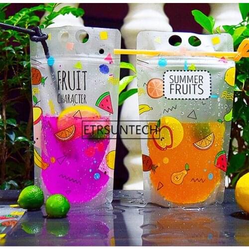 1000PCS Disposable Drink Repeat Closed Tote Bag Self-standing Juice Coffee Liquid Bag 350ml,500ml